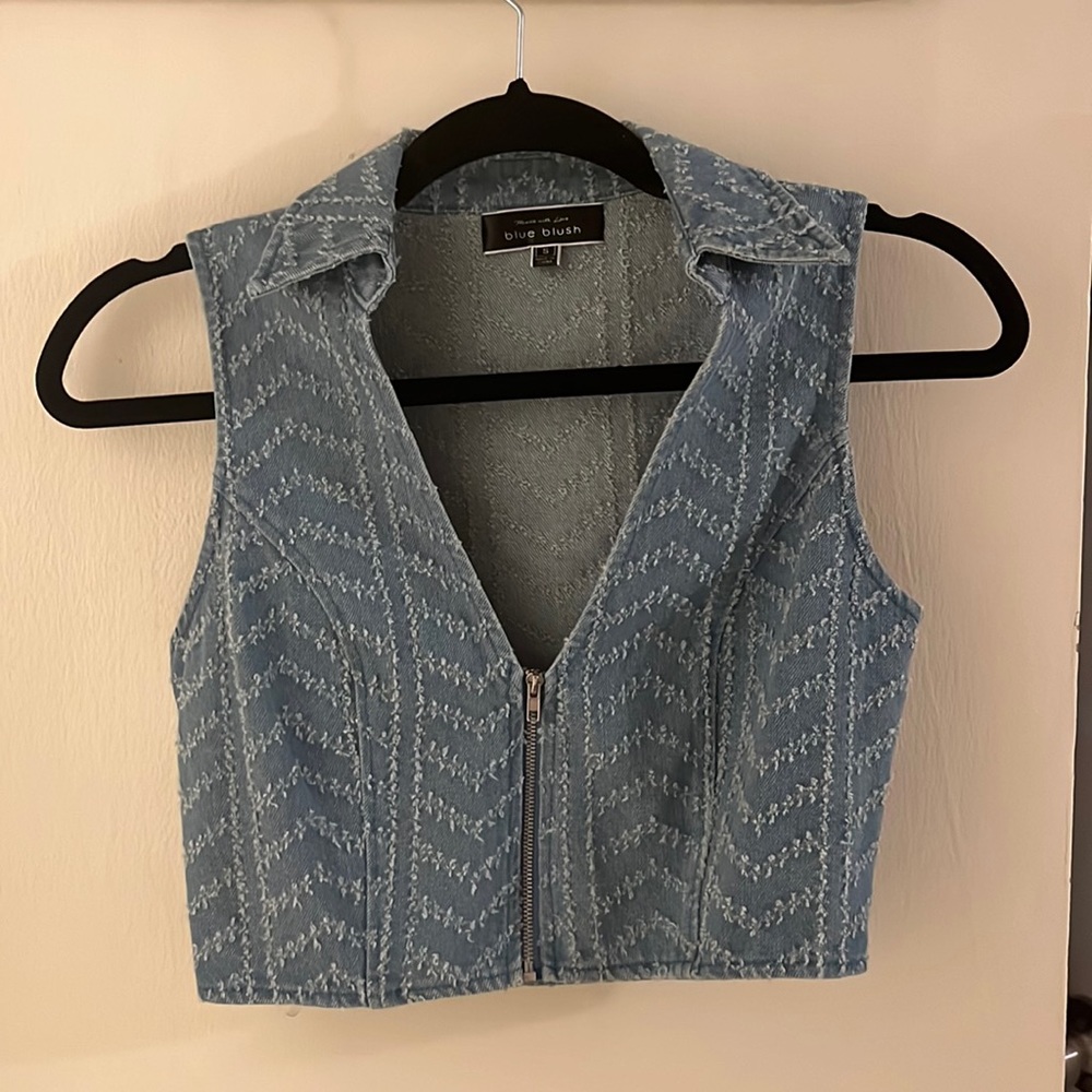 Denim zip up